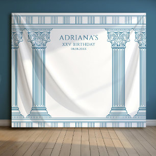 Blue Toga Party columns photo backdrop Tapestry