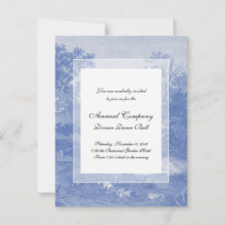 Blue Toil de Jouy French Country Shabby Elegance Invitation