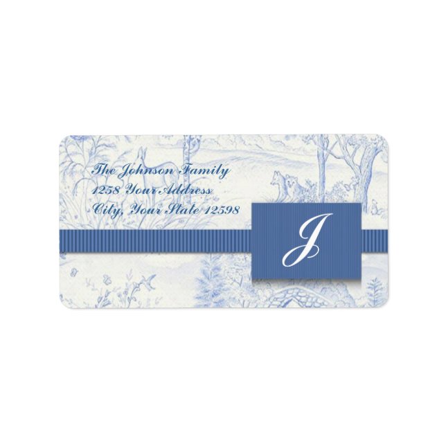 Blue Toile Address Labels (Front)