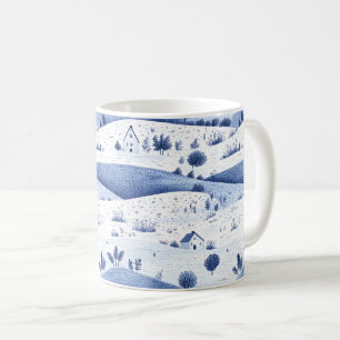 Blue Toile Countryside Scene (6) Coffee Mug