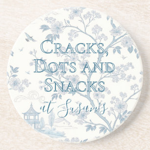 Blue Toile Custom Mahjong Personalised Coaster