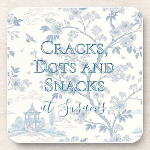 Blue Toile Custom Mahjong Personalised Coaster