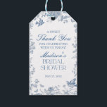 Blue Toile De Jouy Bridal Shower Favours Gift Tags<br><div class="desc">Something Blue before “I Do”. This Blue Chinoiserie Party Decor Collection, features delicate toile floral patterns for timeless elegance. Each piece in this collection showcases intricate designs in shades of blue, evoking a sense of sophistication and elegance. ★ Let me help you plan your next party! ★ If you need...</div>