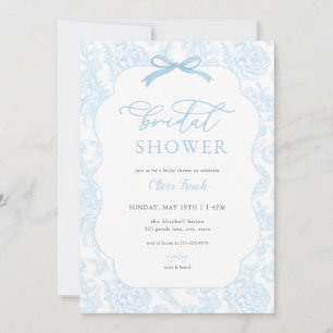 Blue Toile De Jouy Bridal Shower Invitation