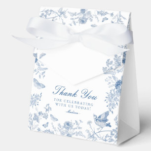 Blue Toile De Jouy Floral Dessert Favour Boxes