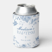 Blue Toile De Jouy Vintage Floral Baptism