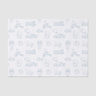 Blue Toile de Jouy Vintage Nursery Tissue Paper