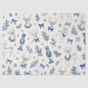 Blue Toile de Jouy Woodland Christmas Tissue Paper