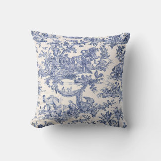 Blue Toile - English - French Country side Classic Cushion