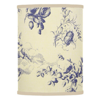 Blue Toile French Country Cherub Pattern Lamp
