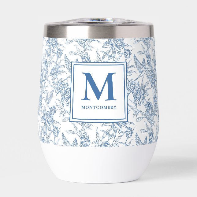 Blue Toile French Monogram Name (Front)