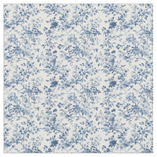 Blue Toile Garden Scene Fabric