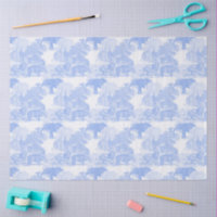 Blue Toile Jungle Animals Safari Chinoiserie