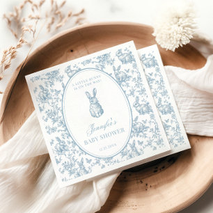 Blue Toile Little Bunny Easter Baby Boy Shower Napkin