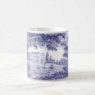Blue Toile Mug - French Country Decor