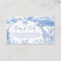 Blue Toile Safari Baby Shower Books for Baby