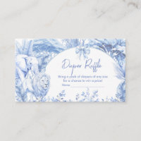 Blue Toile Safari Baby Shower Diaper Raffle