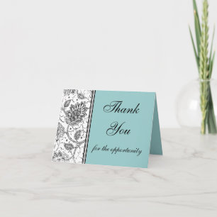 Blue Toile Thank You Cards, Personalised Card