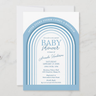 Blue Tone Boy Rainbow Baby Baby Shower Invitation