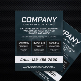 Blue tone car wash and detailing Flyer