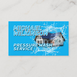 Blue tone pressure wash business card