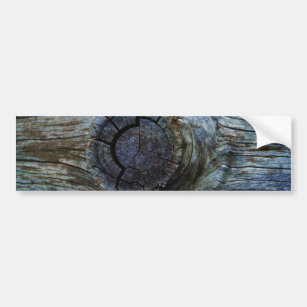 Blue toned tree wood bumper sticker