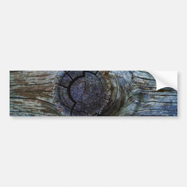 Blue toned tree wood bumper sticker (Front)