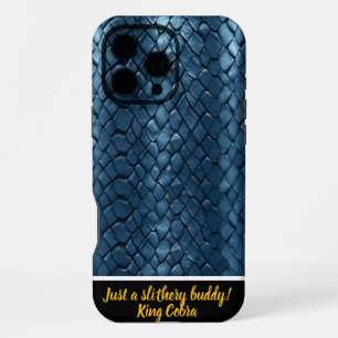 Blue-toned vibrant snake skin art iPhone 16 pro max case