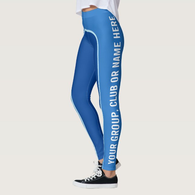 Blue Tones Customisable Named Leggings (Left)
