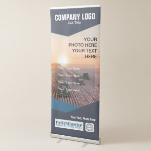 Blue tones Customisable Retractable Banner (2/3)