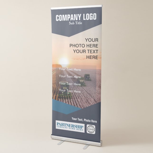 Blue tones Customisable Retractable Banner (2/3) (3/4)