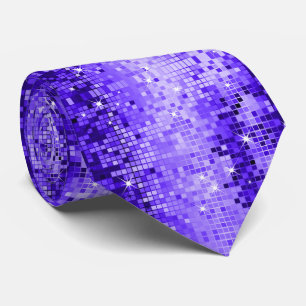 Blue Tones Disco Glitter Print Tie