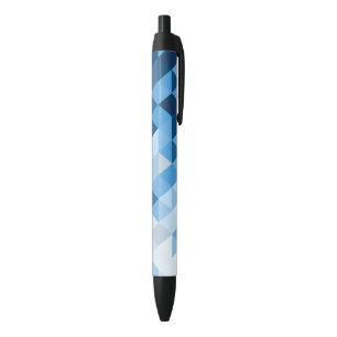 Blue Tones Geometric Shapes Black Ink Pen