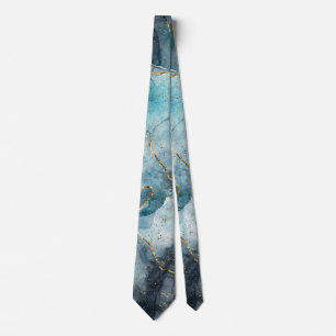 Blue Tones Marbled  Tie