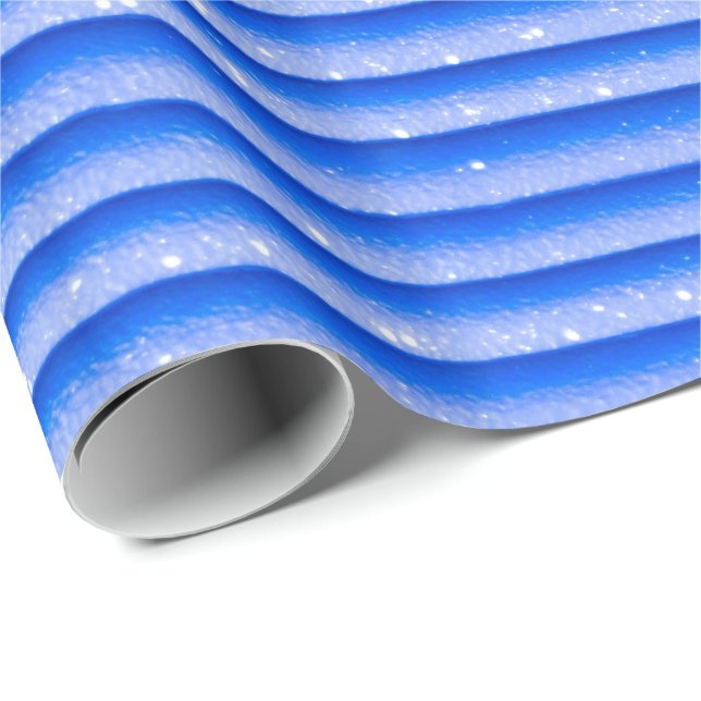 Blue Tones Stripes Wrapping Paper (Roll Corner)