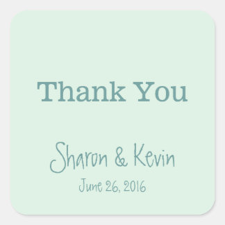 Blue Tones Wedding Thank You Square Sticker