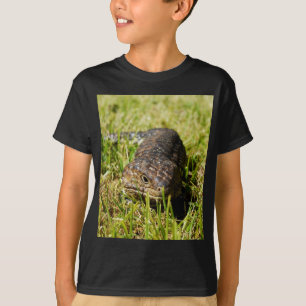 Blue Tongue Lizard Creeping In The Grass, T-Shirt