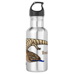 Blue tongue lizard reptile cartoon 532 ml water bottle