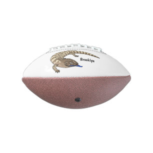 Blue tongue lizard reptile cartoon american football