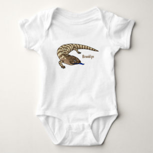 Blue tongue lizard reptile cartoon baby bodysuit