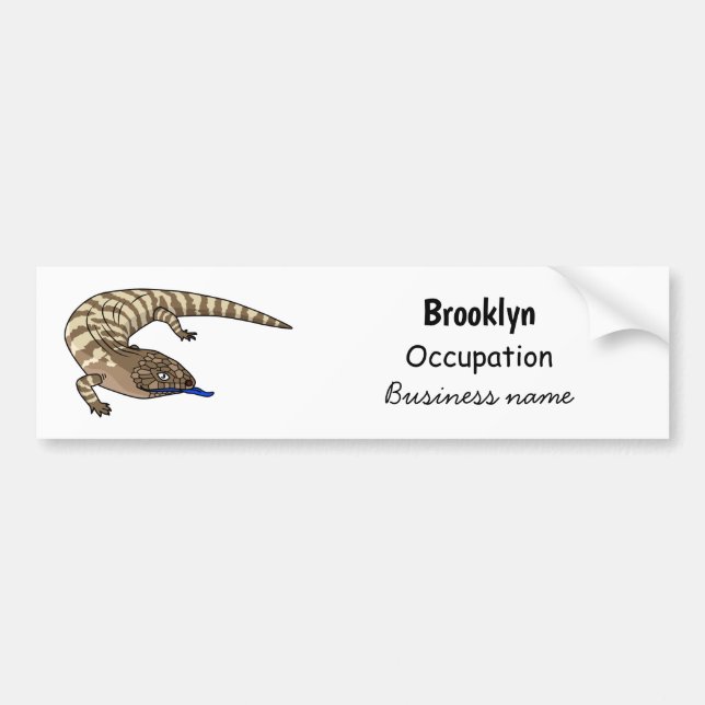 Blue tongue lizard reptile cartoon  bumper sticker (Front)