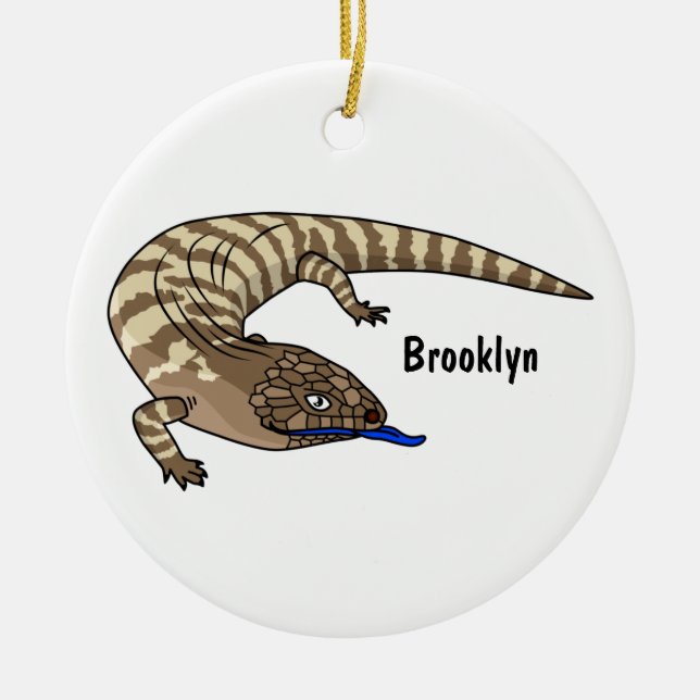 Blue tongue lizard reptile cartoon ceramic tree decoration (Front)