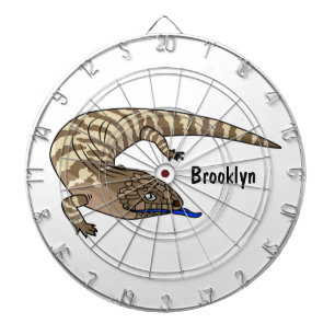 Blue tongue lizard reptile cartoon dartboard