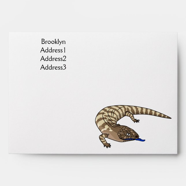 Blue tongue lizard reptile cartoon  envelope (Front)