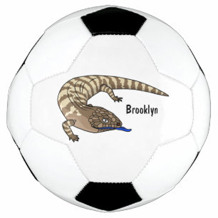 Blue tongue lizard reptile cartoon football