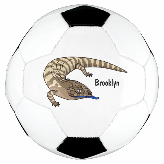Blue tongue lizard reptile cartoon football (Front)