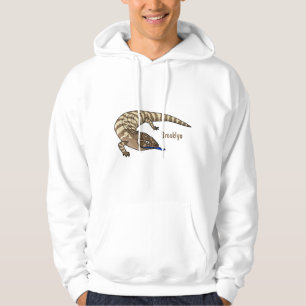 Blue tongue lizard reptile cartoon hoodie