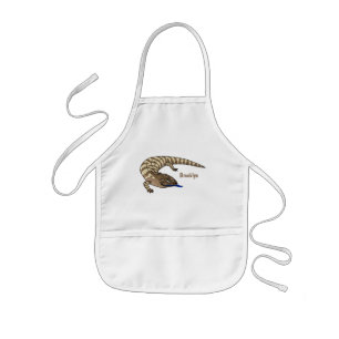 Blue tongue lizard reptile cartoon kids apron
