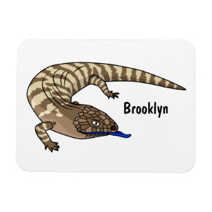 Blue tongue lizard reptile cartoon magnet