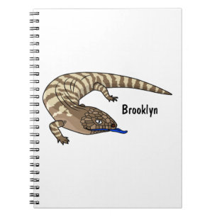 Blue tongue lizard reptile cartoon notebook